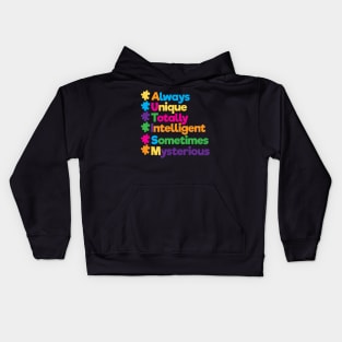 Always Unique Awesome Autism Awareness Supporters Kids Hoodie